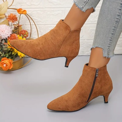 Women's Cute Small Kitten Heel Ankle Boots
