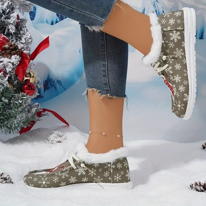 Christmas Snowman Thickened Warm Loafer