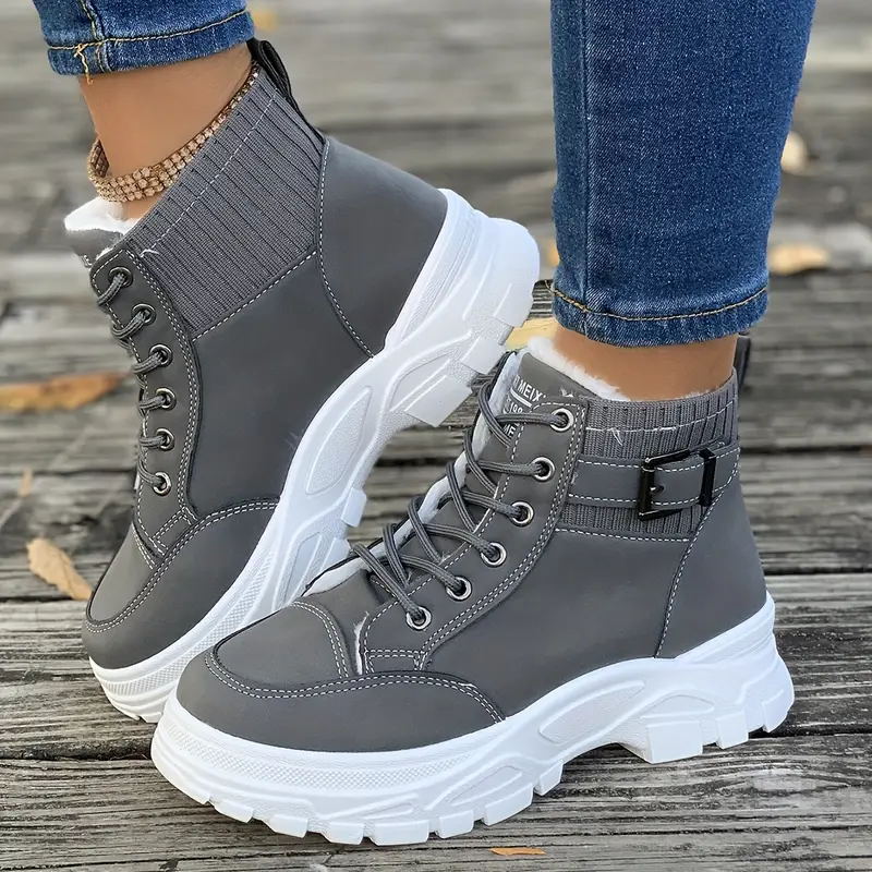 Stylish Women's Solid Color Platform Short Boots