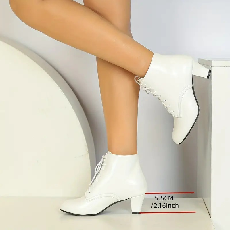 Women's Lace Up Heeled Ankle Boots