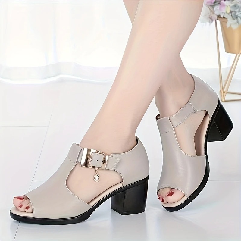 Women's Elegant Open-Toe Chunky Heel Sandals