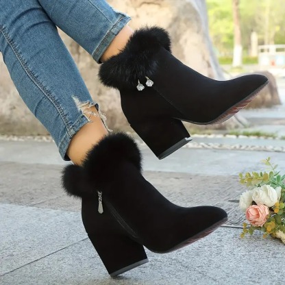 Elegant Solid Color Ankle Booties
