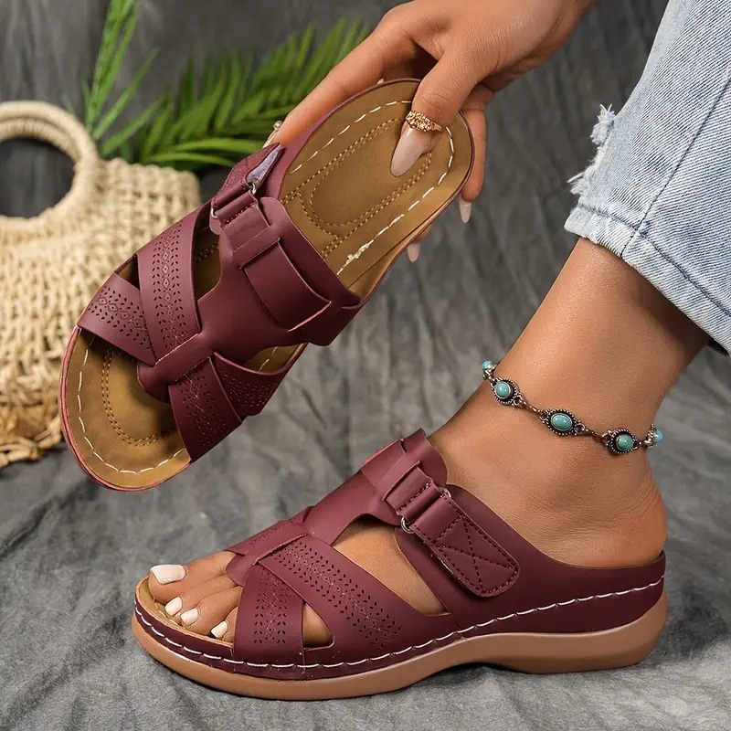 Arch Support Slip-On Platform Beach Sandals