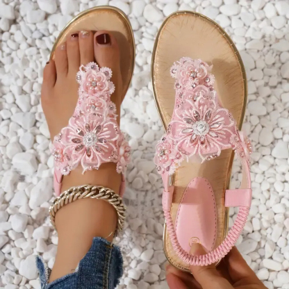 Women's Flower Decor Flat Sandals