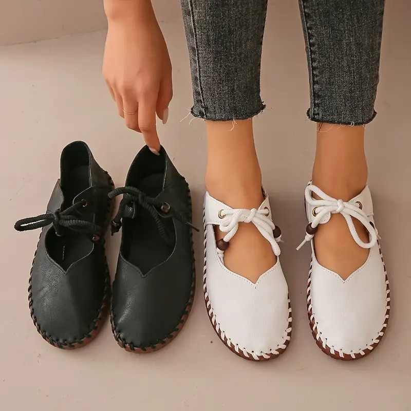 Women's Elegant Lace-Up Mary Jane Shoes