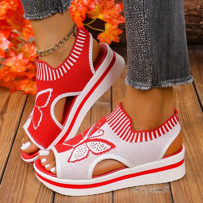 Breathable Butterfly Print Sandals