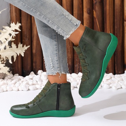 Women's Fleece Lace Up Leather Boots