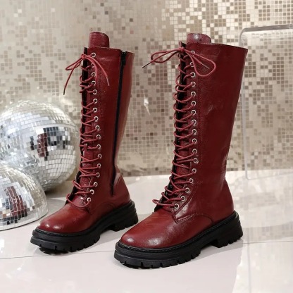 Women's Comfort Retro Lace-Up Boots