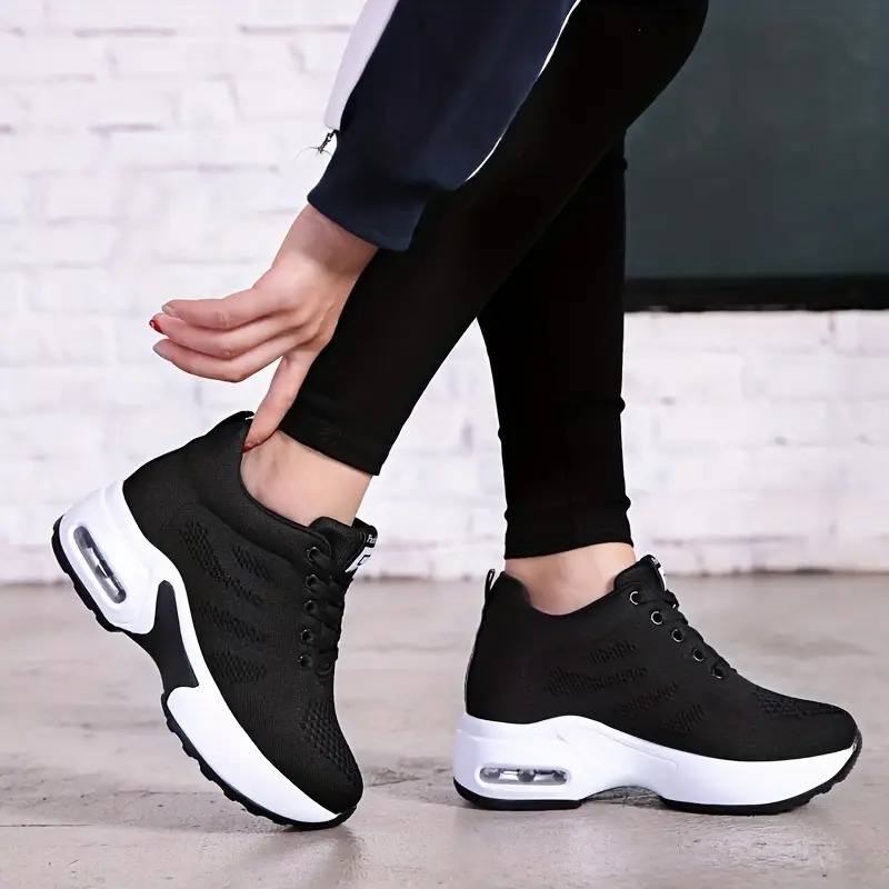 Women's Fashion Lace-Up Wedge Sneakers