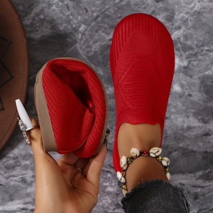 Breathable Knit Slip-On Flats