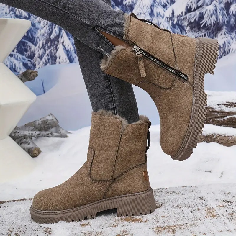 Winter Fur Integrated Short Boots