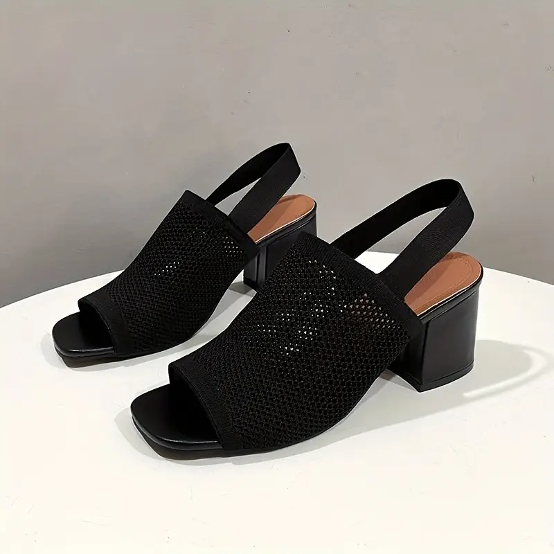 Women's Breathable Open-Toe Chic Mesh Heels