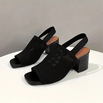 Women's Breathable Open-Toe Chic Mesh Heels