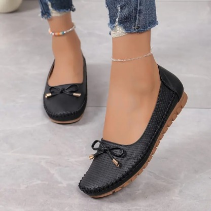 Women's Soft Sole Bow Flat Loafers