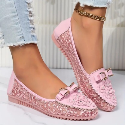 Women's Stylish Floral Mesh Flats