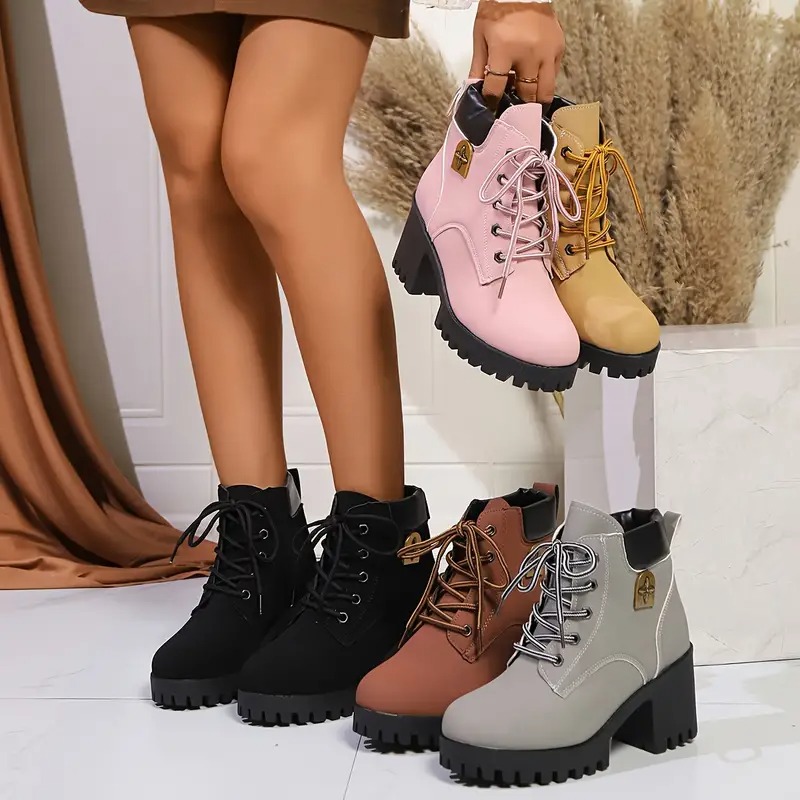 Chic Lace-Up Ankle Boots