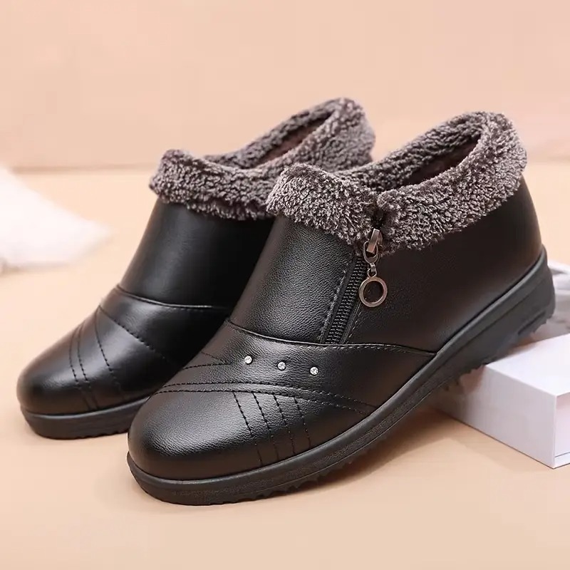 Women's Solid Color Fluffy Boots