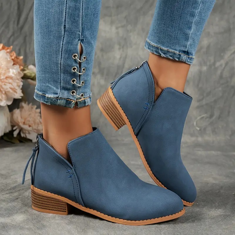 Women's Back Zipper Ankle Boots