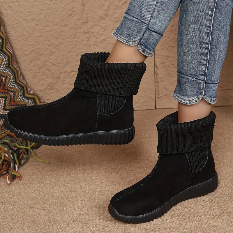 Women's Solid Color Warm Short Boots