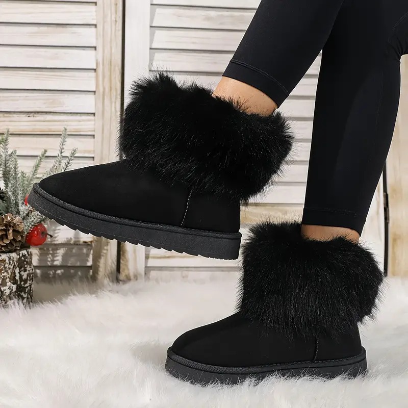 Thick Fur Trim Winter Snow Boots