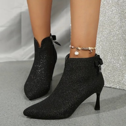 Women Chic Glitter Stiletto Boots