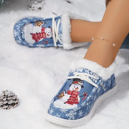 Christmas Snowman Thickened Warm Loafer