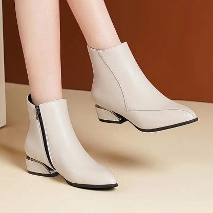 Stylish Low-Heeled Ankle Boots
