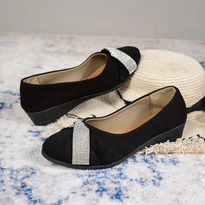Rhinestone Accents Slip-On Loafers