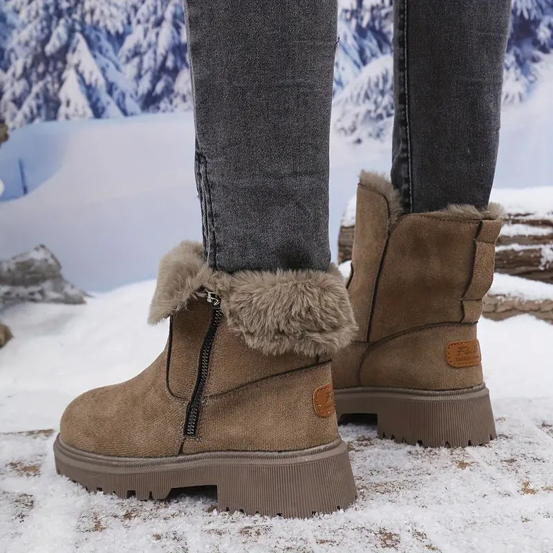 Winter Fur Integrated Short Boots
