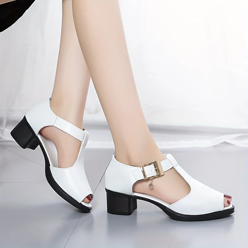 Women's Elegant Open-Toe Chunky Heel Sandals