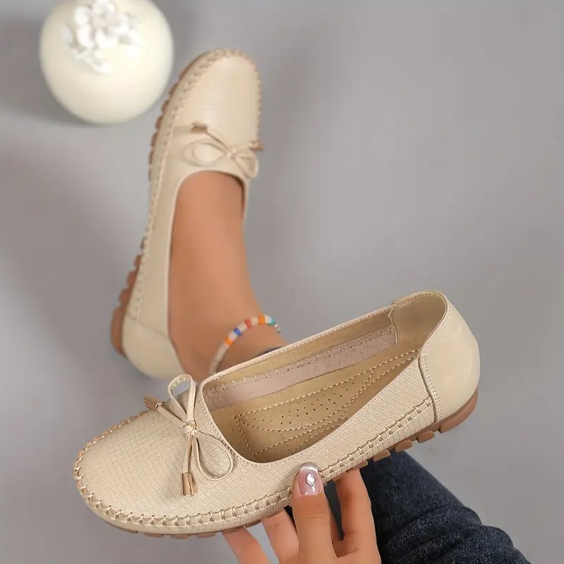 Women's Soft Sole Bow Flat Loafers