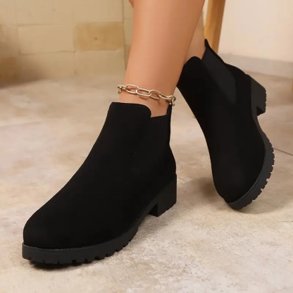 Women's Strap Low-Heel Chelsea Ankle Boots
