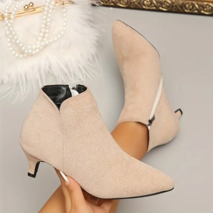 Women's Cute Small Kitten Heel Ankle Boots