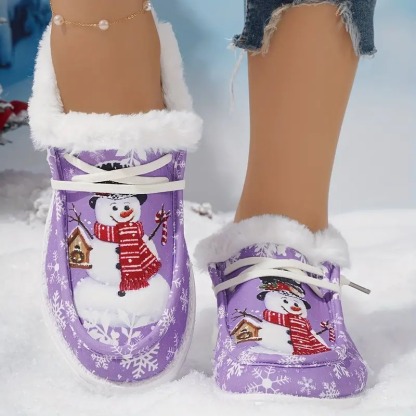 Christmas Snowman Thickened Warm Loafer