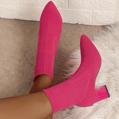 Womens High Heel Chunky Chelsea Boots