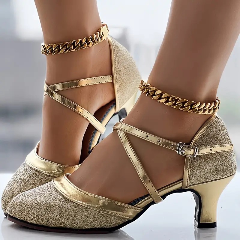 Women's Glitter D'Orsay Latin Dance Shoes