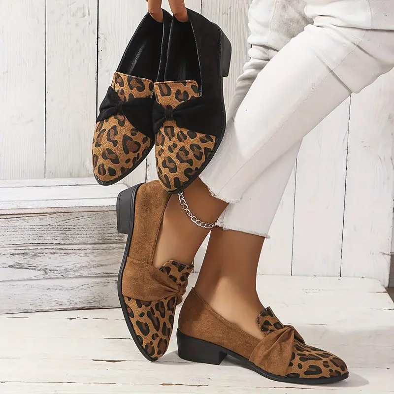 Women'S Leopard Oxford Shoes