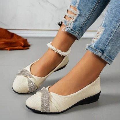 Rhinestone Accents Slip-On Loafers
