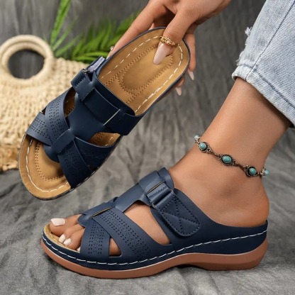 Arch Support Slip-On Platform Beach Sandals