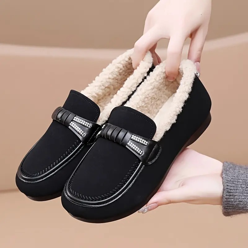 Women's Plush Lined Flat Loafers