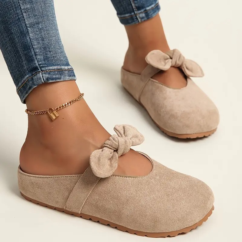 Women's Bow Detail Slip-On Mules 