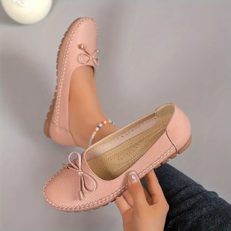 Women's Soft Sole Bow Flat Loafers
