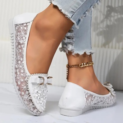 Women's Stylish Floral Mesh Flats