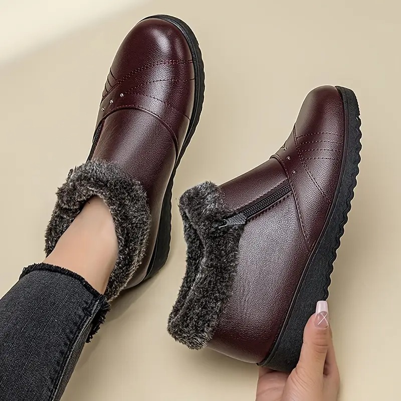 Women's Solid Color Fluffy Boots