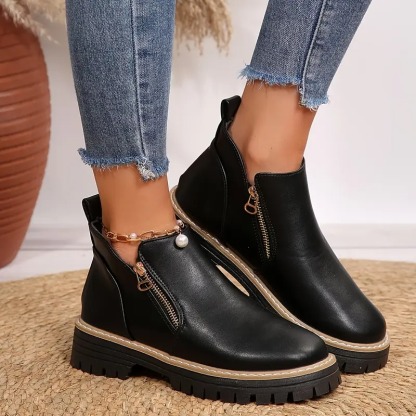 Women's Zipper Closure Ankle Boots