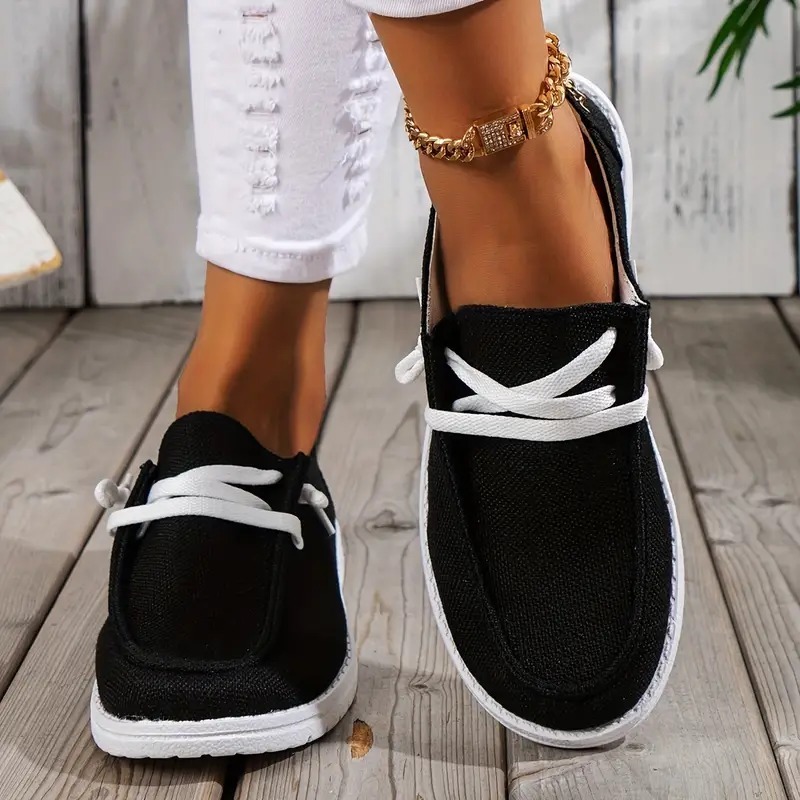 Women's Lace Up Canvas Loafer