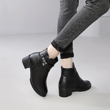 Winter Thick Heel Medium Heel Short Boots