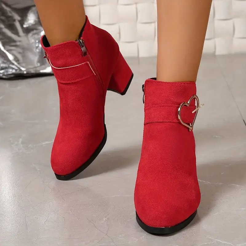 Women's Block Heeled Short Boots