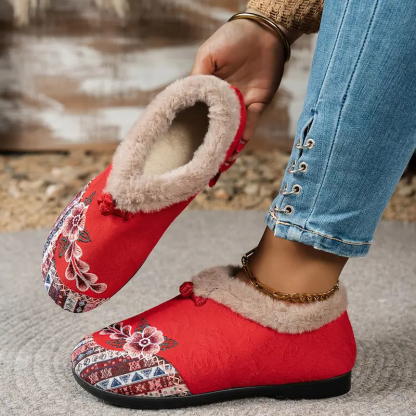 Women's Warm Floral Ankle Boots