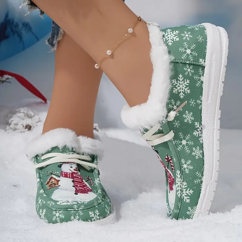 Christmas Snowman Thickened Warm Loafer
